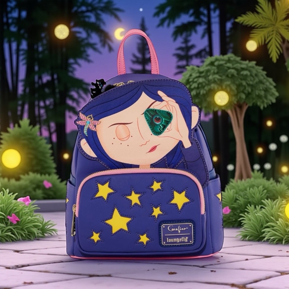 Loungefly- Coraline Seeing Stone Figural Glow-in-the-Dark Mini Backpack